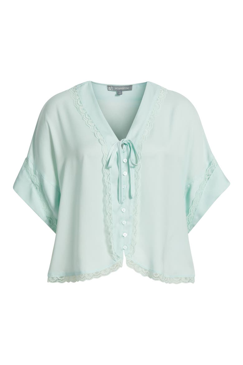 Lace Trim Dolman Sleeve Top, Alternate, color, MORNING MIST