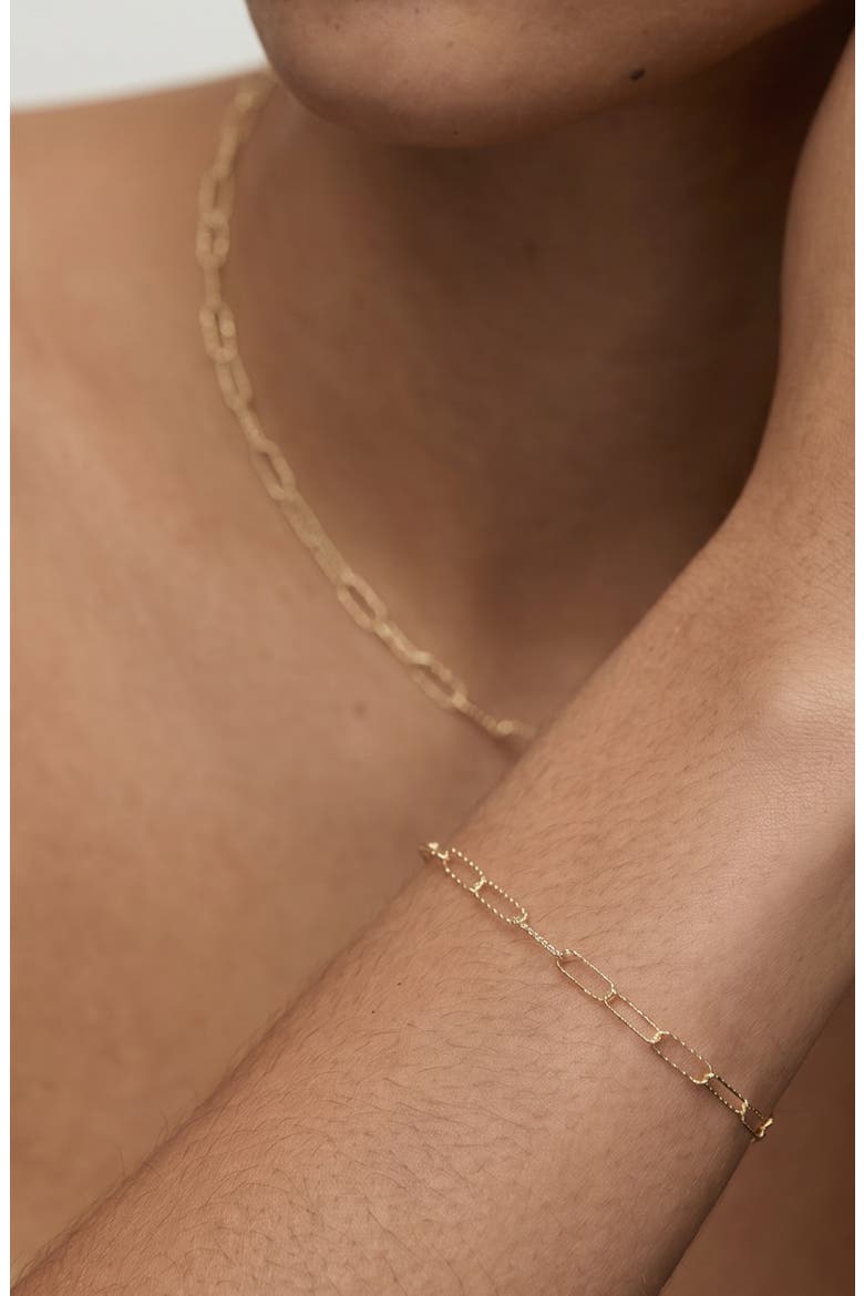 Alta Textured Chain Necklace & Bracelet Set, Alternate, color, 14K SOLID GOLD