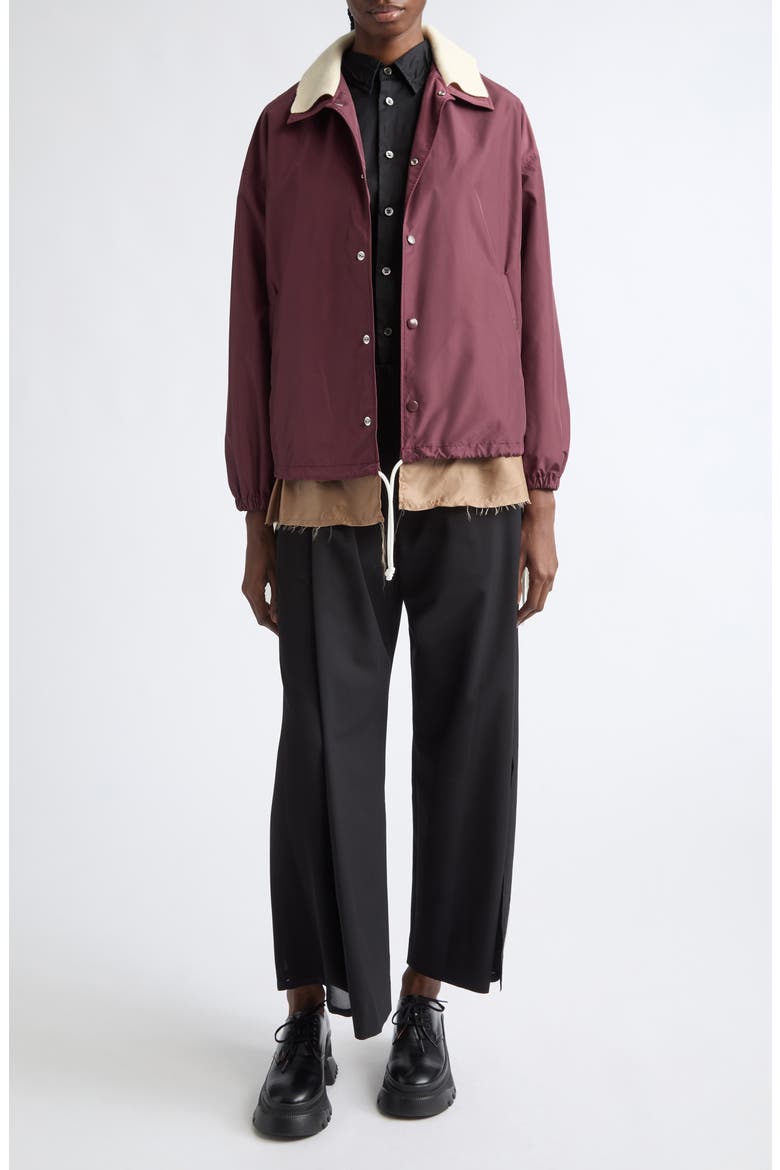 Mixed Media Jacket, Alternate, color, BORDEAUX