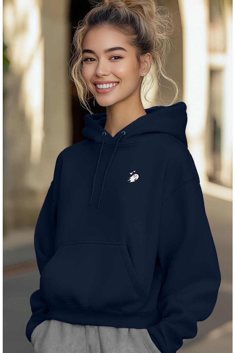 Heartly Ghost Midweight All Day Hoodie, Alternate, color, Navy Blue