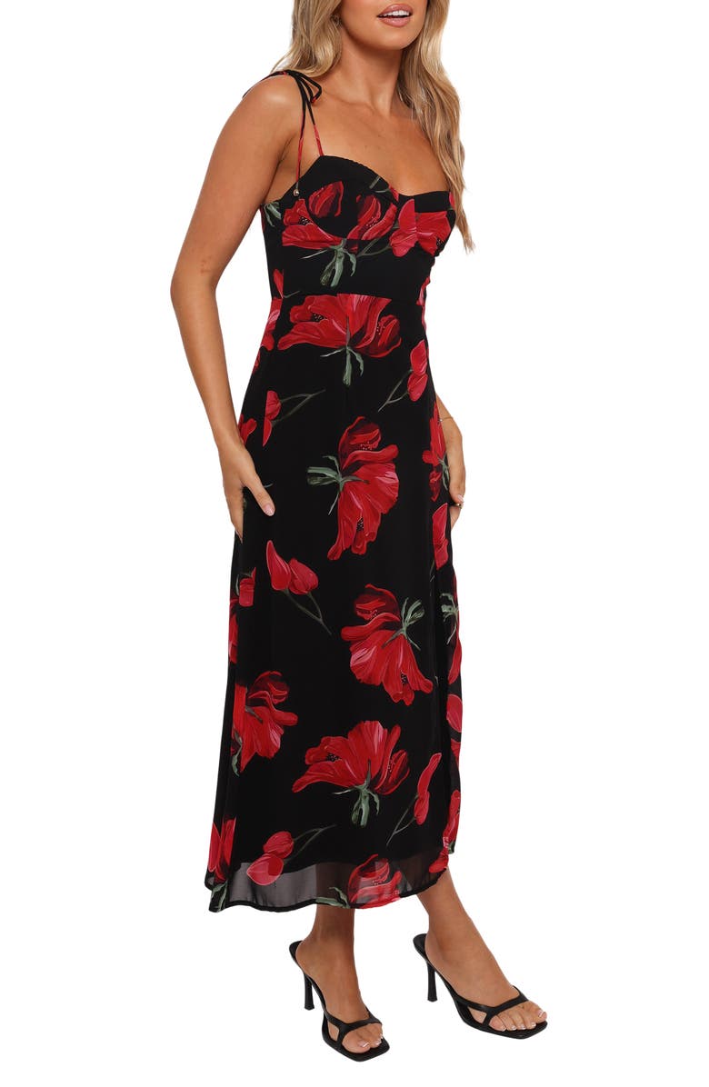 Petal & Pup Meg Floral Chiffon Midi Dress, Alternate, color, 