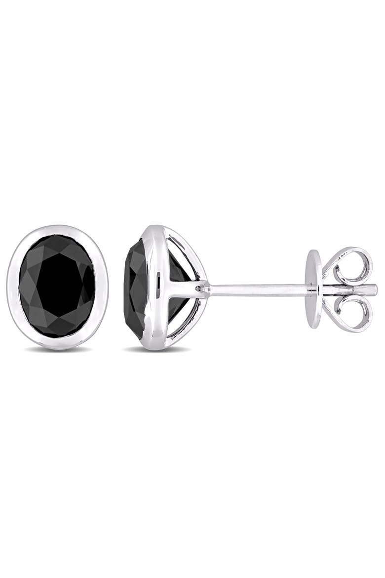 2 CTW Black Diamond Oval Stud Earrings 14k, Main, color, Diamond
