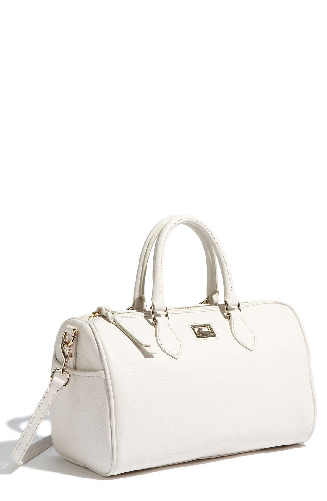 Leather Satchel, Main, color, WHITE
