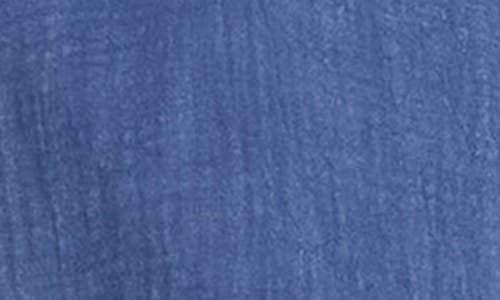 The Good Journey Ruffle Lace Trim Long Sleeve Denim Minidress In Blue