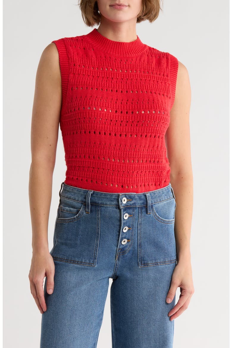 Cotton Sweater Vest, Main, color, BITTERSWEE