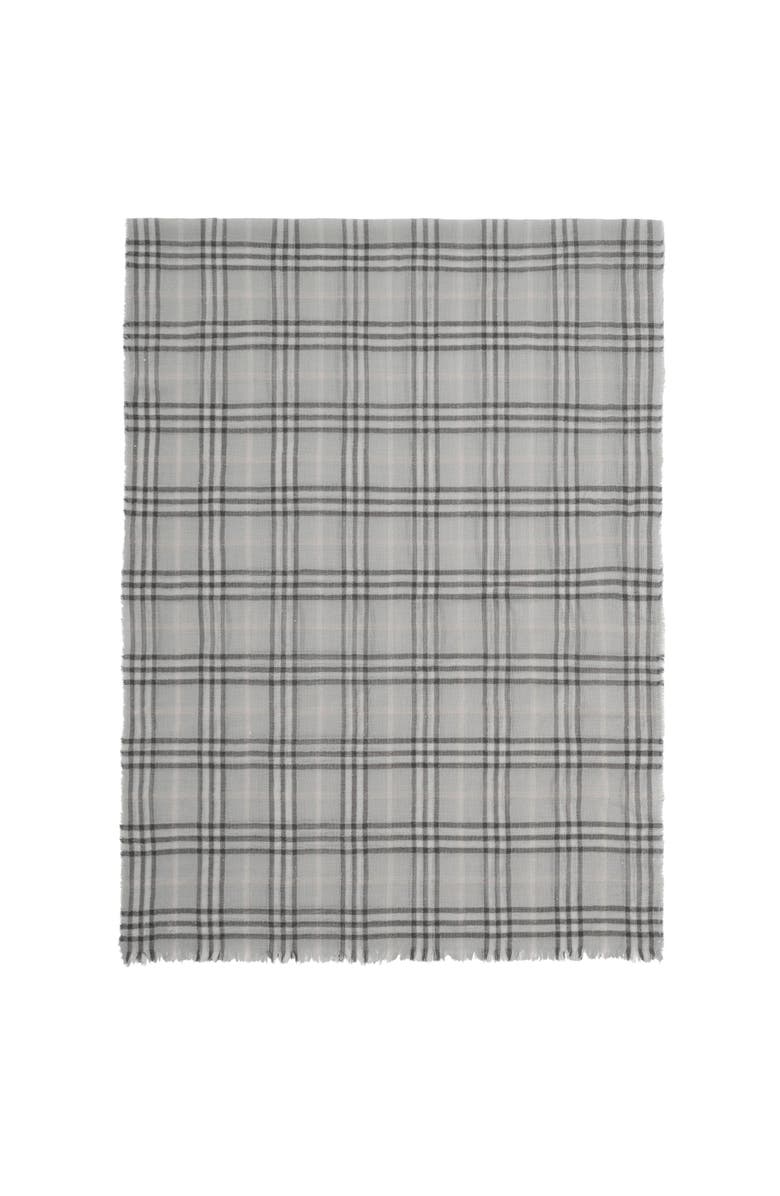 Burberry Wide Check Wool Silk Blend Scarf, Main, color, Mitten Grey
