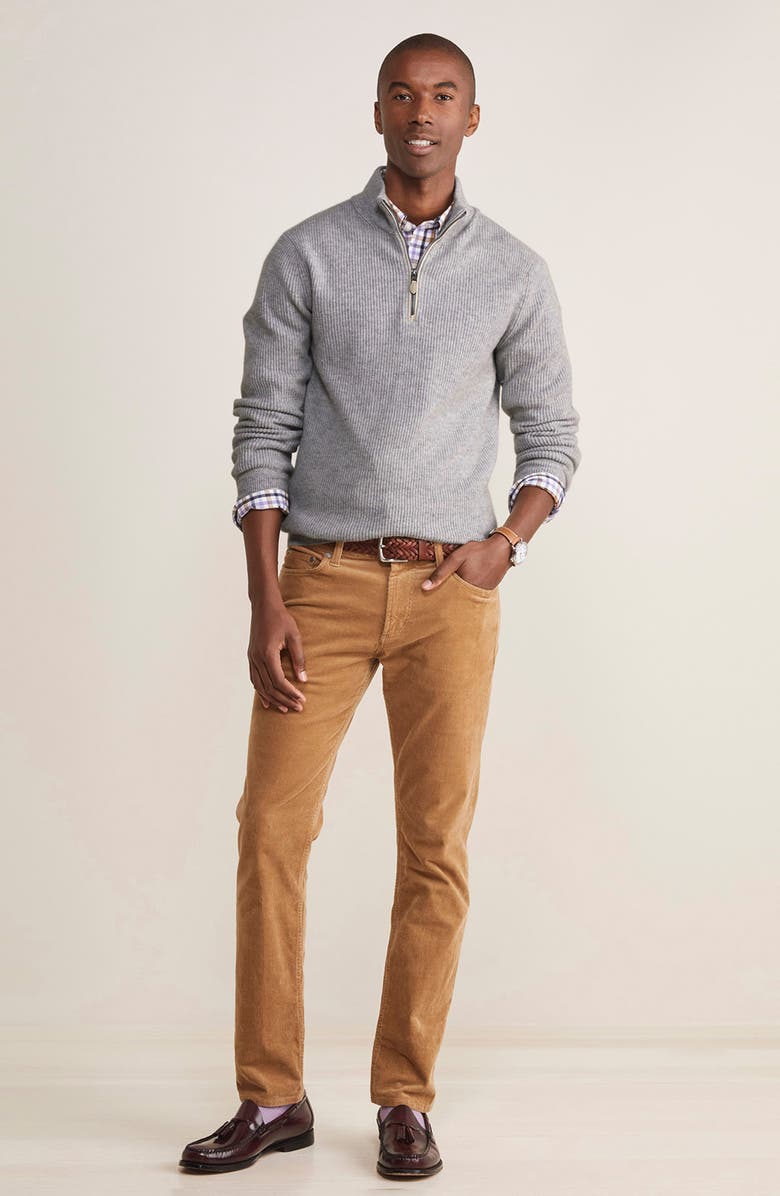 vineyard vines Rib Quarter Zip Cashmere Sweater, Alternate, color, 