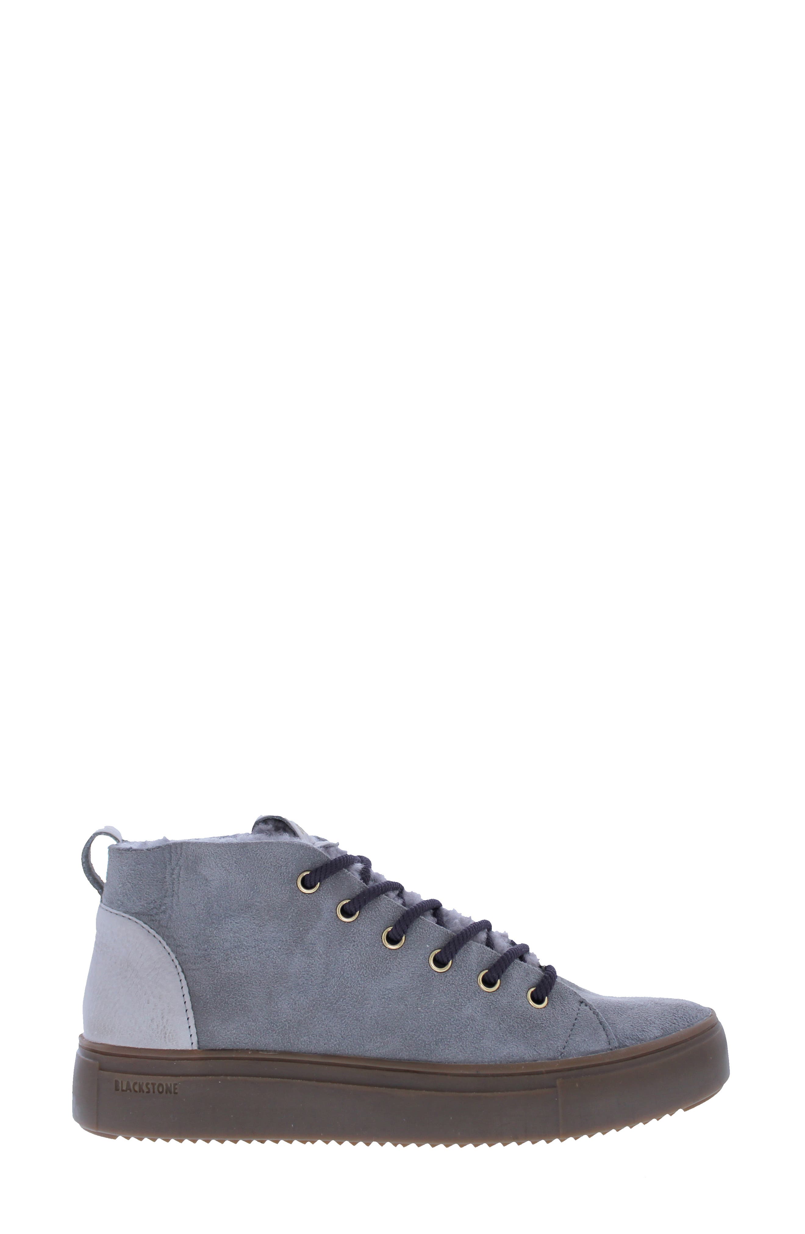 QL48 Genuine Shearling Lined High Top Sneaker, Alternate, color, SILVER SCONCE NUBUCK LEATHER