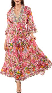 RANEES Long Sleeve Tiered Maxi Dress