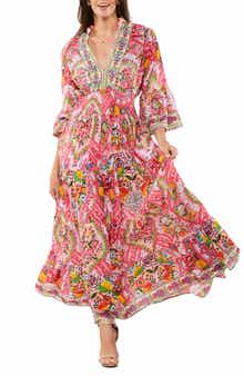 RANEES Long Sleeve Tiered Maxi Dress