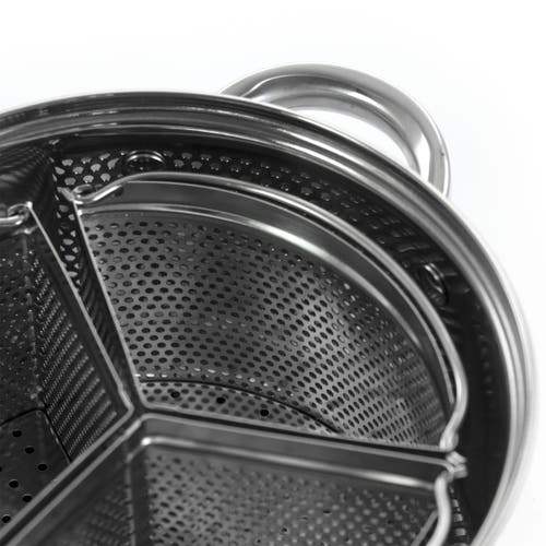 Oster Sangerfield 5 Piece 4 Quart Stainless Steel Dutch Oven With Lid And 3-section Dividers In Silver