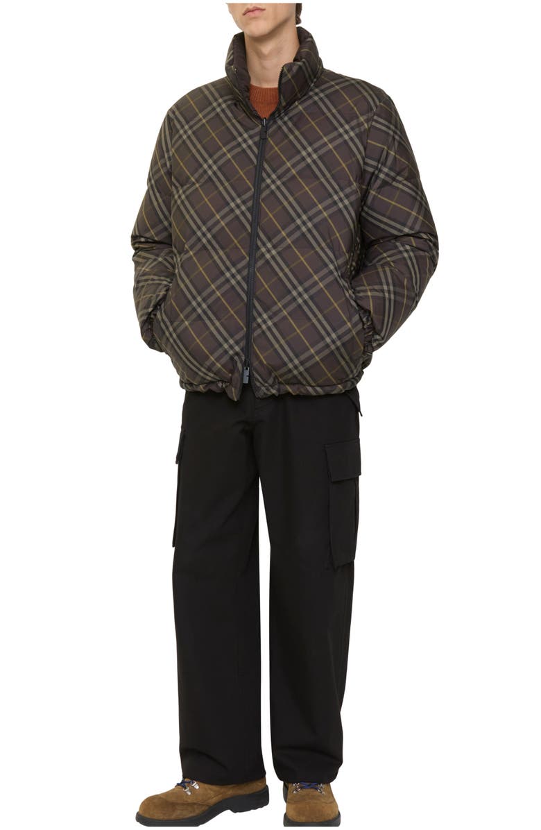 Burberry Reversible Check Snowdon Puffer Jacket, Main, color, Truffle Brown