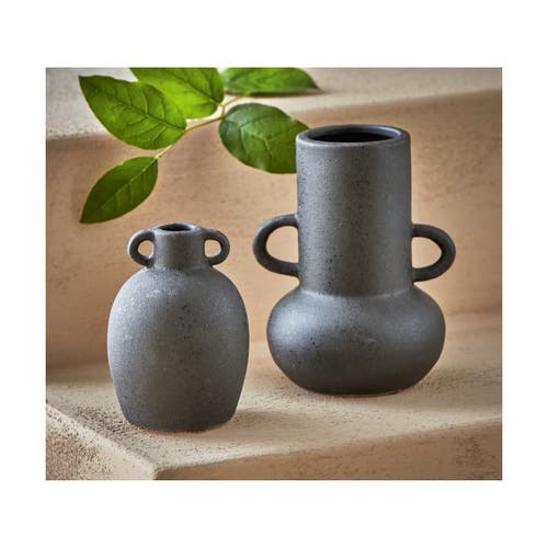 Tag Kuro Large Black Ceramic Decorative Vase Novelty Home Accent In Black