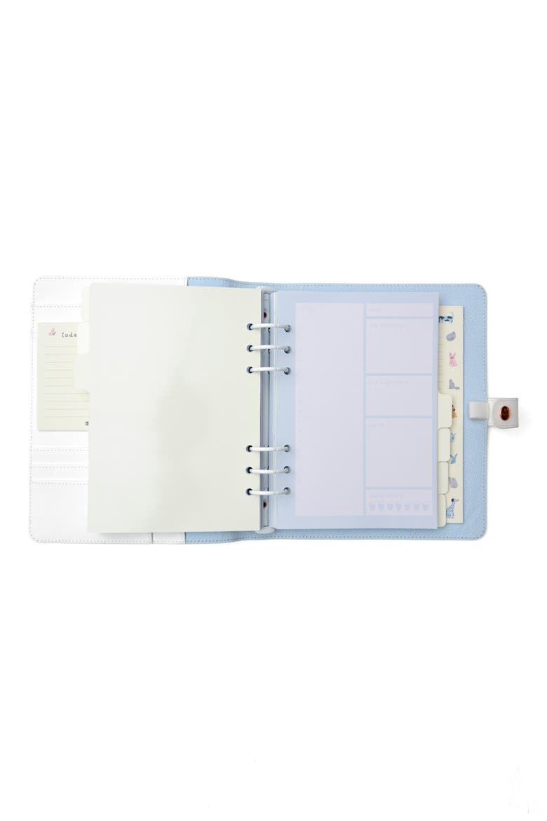 Large Leather Planner, Alternate, color, CREAM