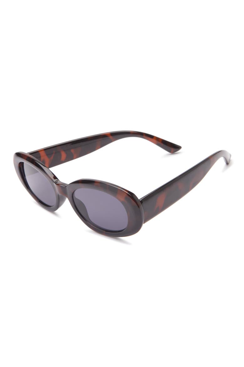 Chunky Oval Sunglasses, Alternate, color, TORTOISE