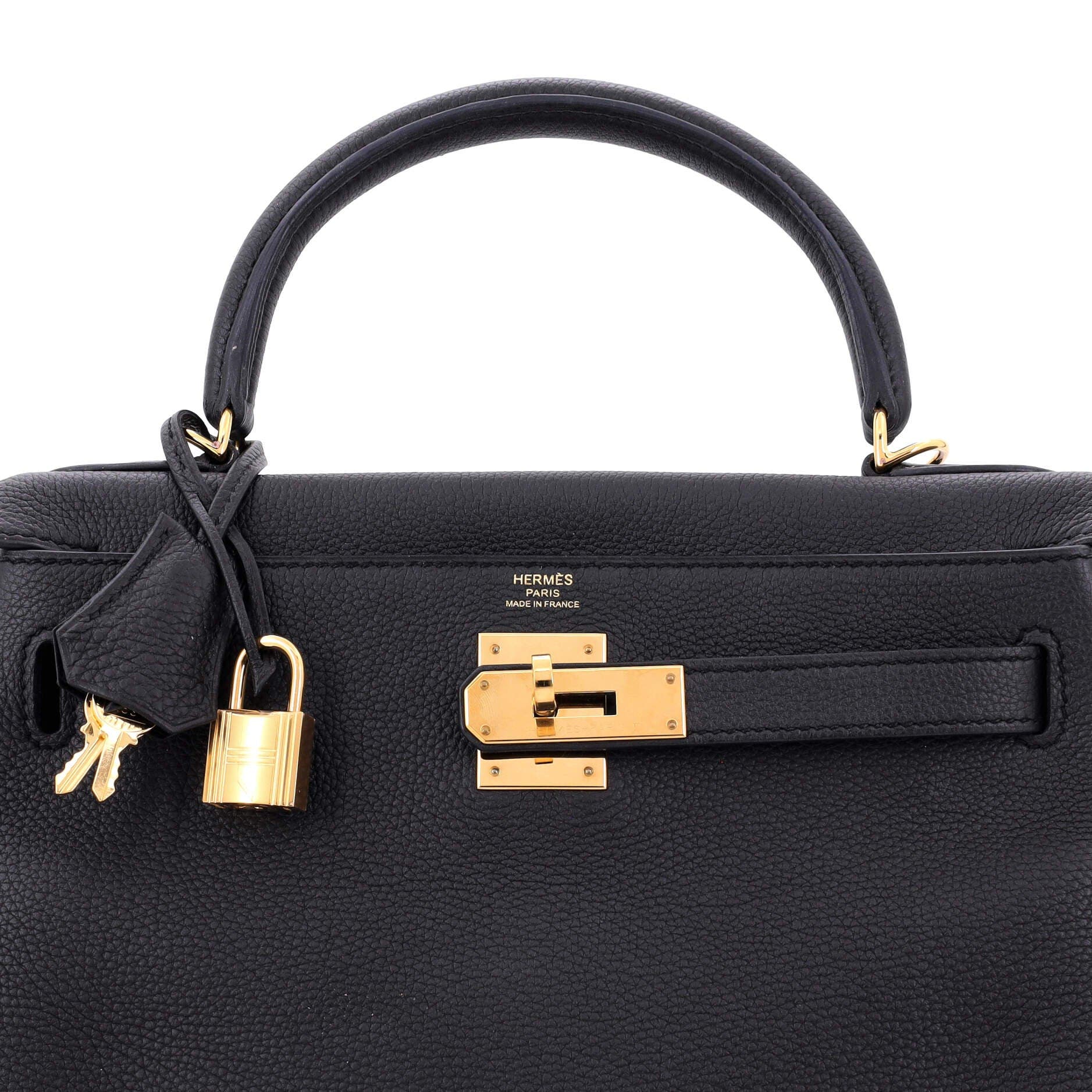 Pre-Owned Hermes Kelly Handbag Black Togo with Gold Hardware 28, Alternate, color, 