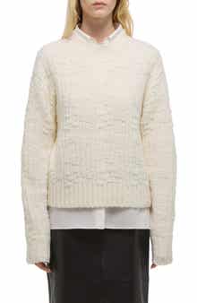 Textured Merino Wool Blend Sweater