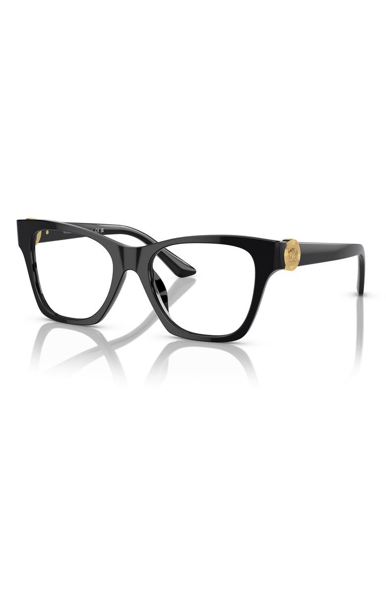 Versace 52mm Irregular Optical Glasses, Alternate, color, Black