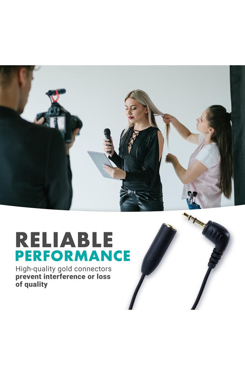 MOVO MC4 TRRS to TRS Adapter - 3.5mm Microphone Adapter Cable, Alternate, color, Black