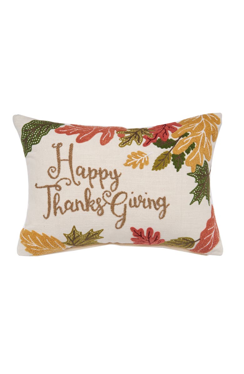 C&F Home Happy Thanksgiving Leaves Pillow, Main, color, Brown