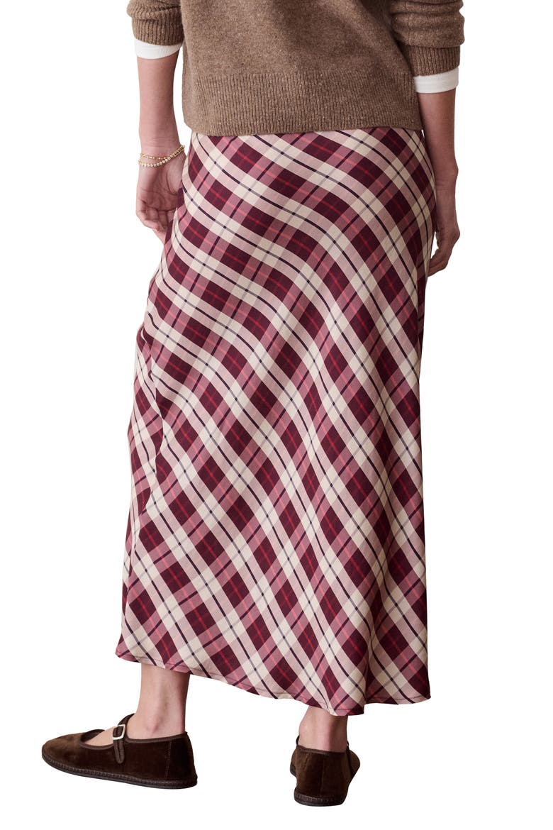 Silvia Plaid Drawstring Maxi Skirt, Alternate, color, WARM PLAID