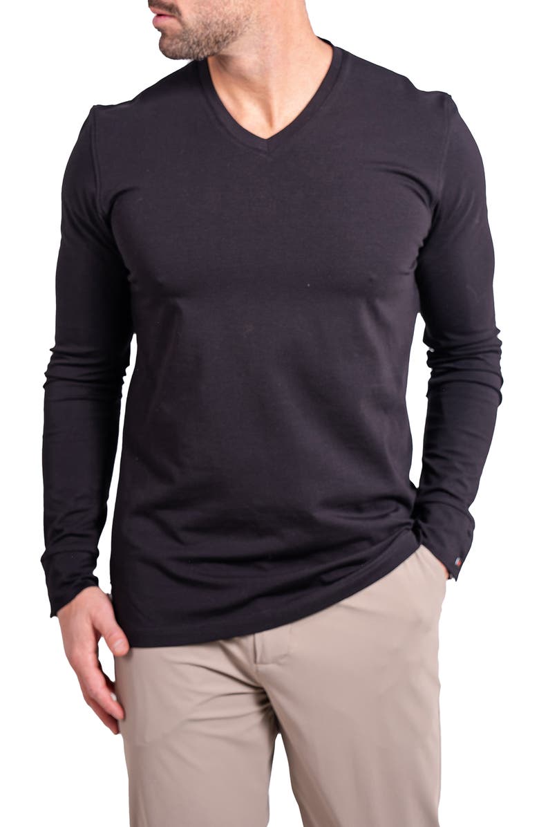 Maceoo Edison Ascension V-Neck Long Sleeve T-Shirt, Alternate, color, Black
