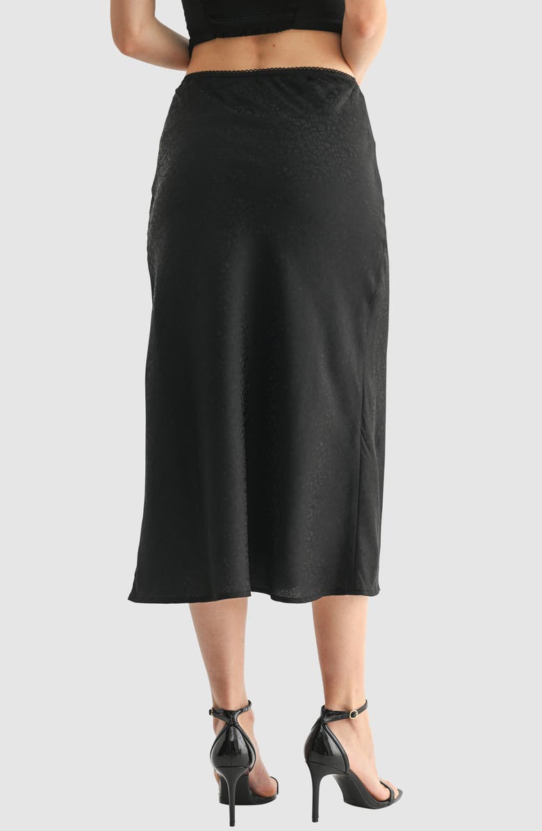 All in Favor Satin Midi Skirt, Alternate, color, Black