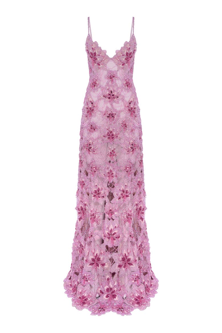 Amelia Embroidery Maxi Dress, Alternate, color, PINK