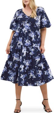 City Chic Fantasy Print Flared Midi Dress