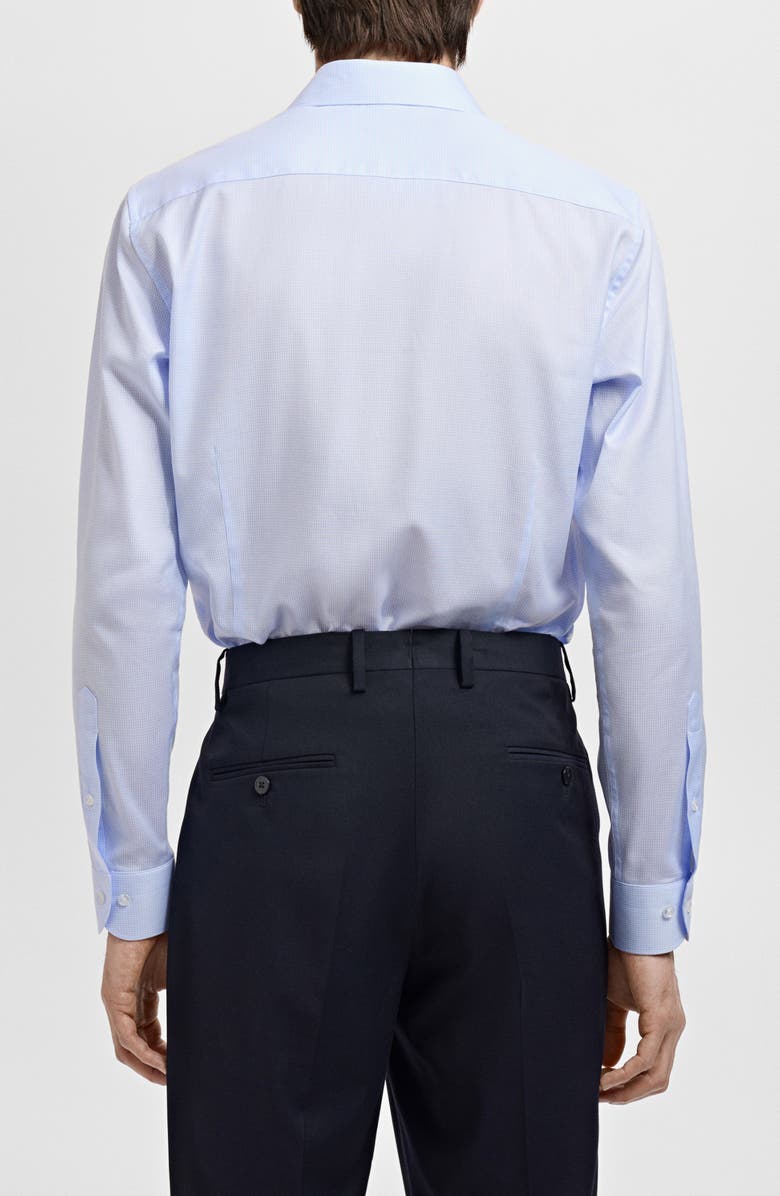 MANGO Slim Fit Cotton Suit Button-Up Shirt, Alternate, color, Sky Blue