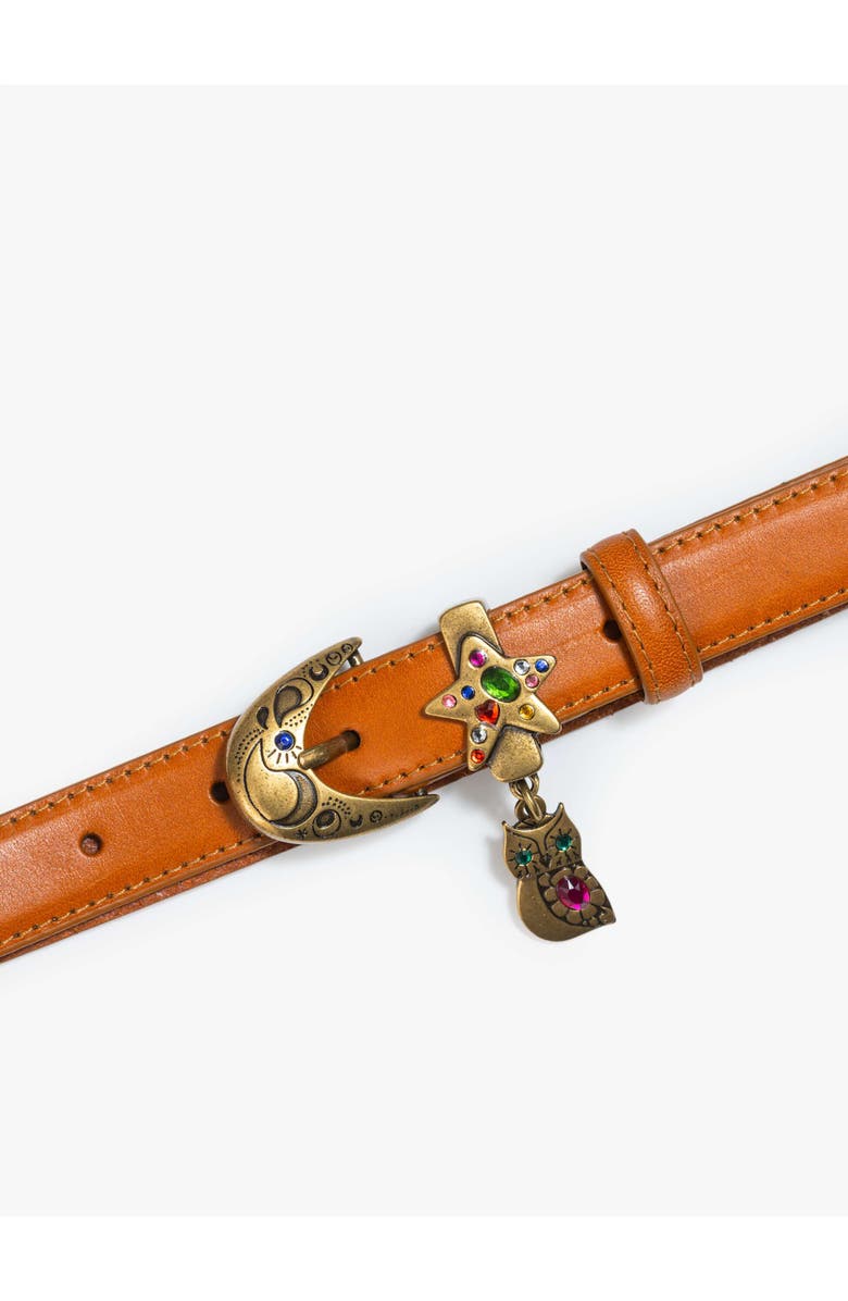 MOTHER The Charm School Leather Belt, Alternate, color, Brown