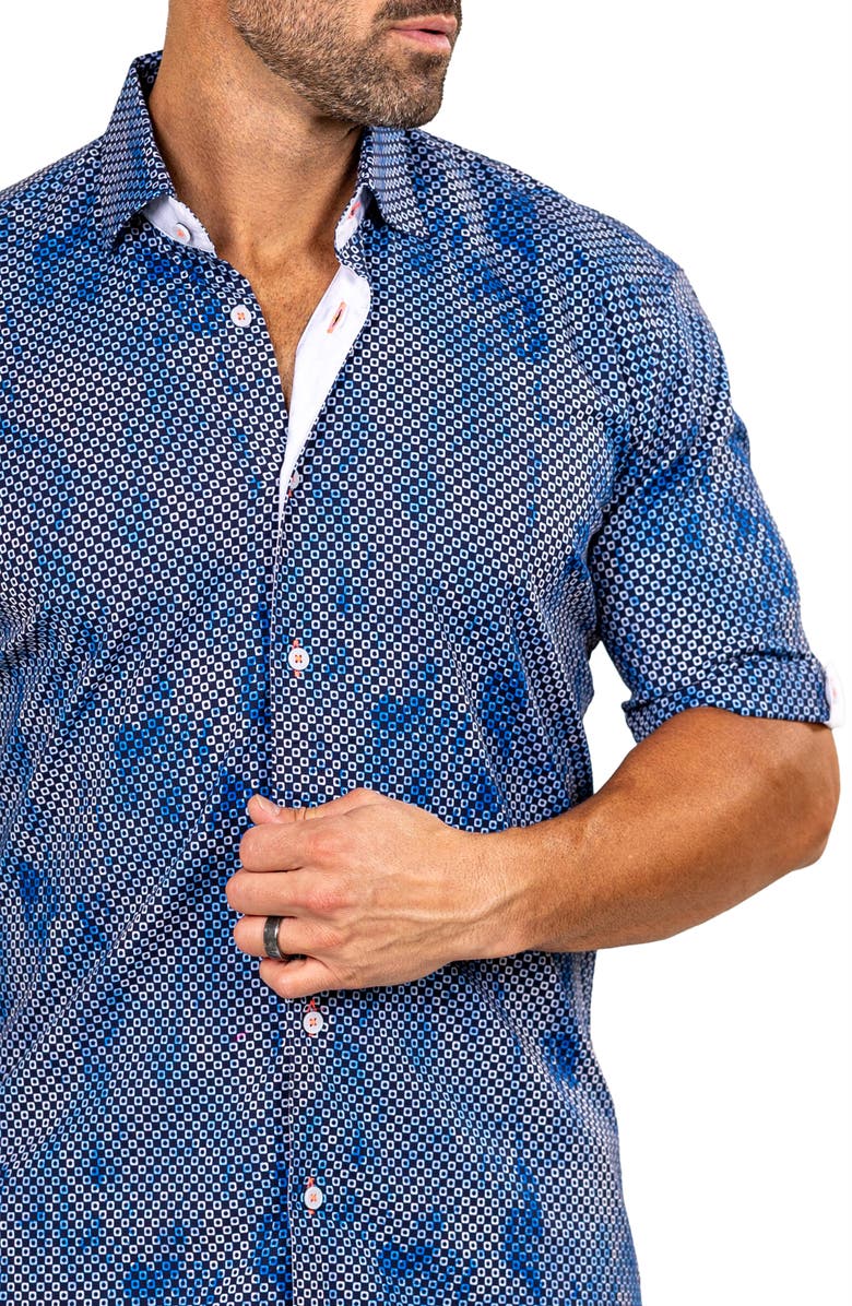 Maceoo Galileo Marthyr0233 Blue Short Sleeve Button-Up Shirt, Alternate, color, Blue