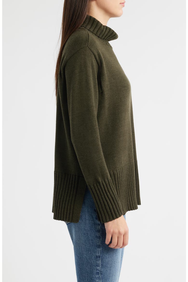 Turtleneck Merino Wool Sweater, Alternate, color, WOODLAND