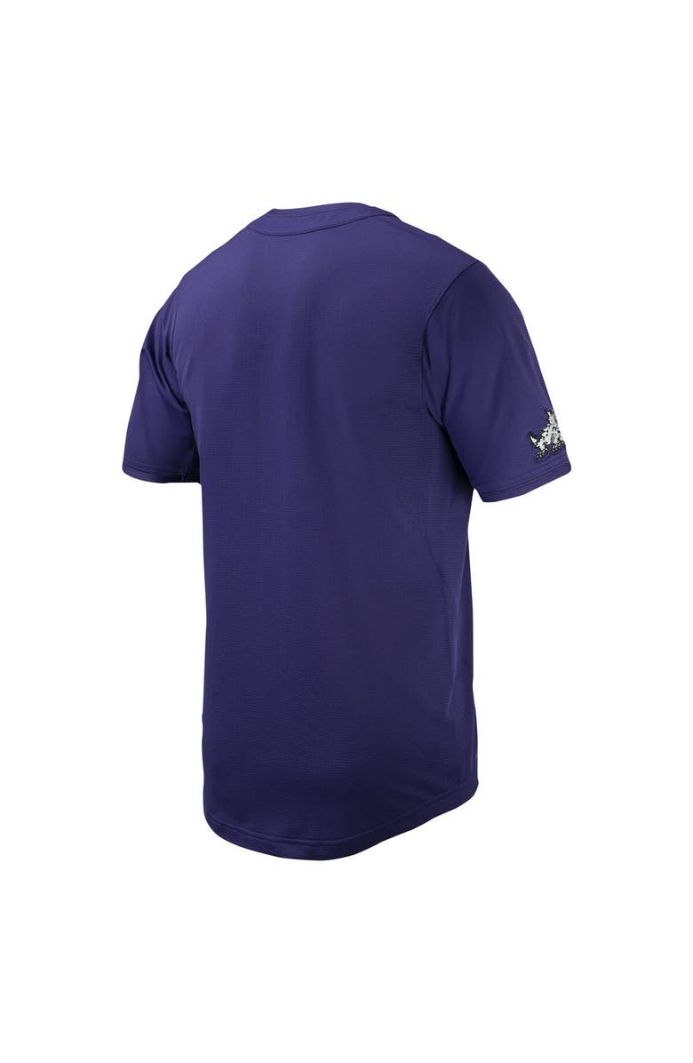 Nike Men's Nike Purple TCU Horned Frogs Replica Full-Button Baseball Jersey, Alternate, color, 