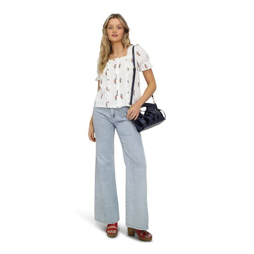 Belle & Bloom Wild Garden Floral Blouse In White