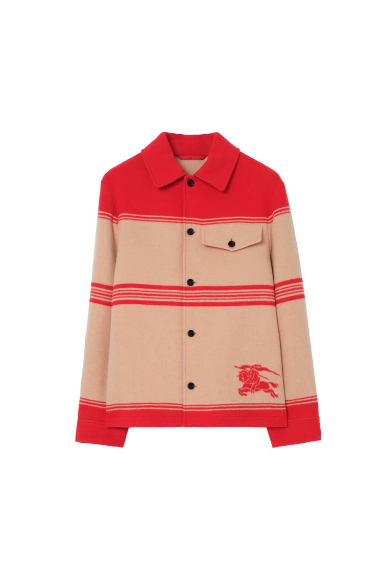 Burberry Striped Wool Nylon Jacket, Alternate, color, Crayon Red