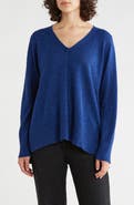 Eileen Fisher Organic Linen & Organic Cotton V-Neck Sweater