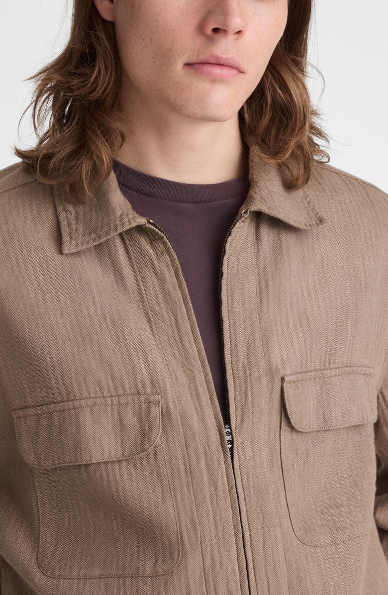 Madewell Herringbone Zip Front Cotton & Linen Jacket, Alternate, color, 