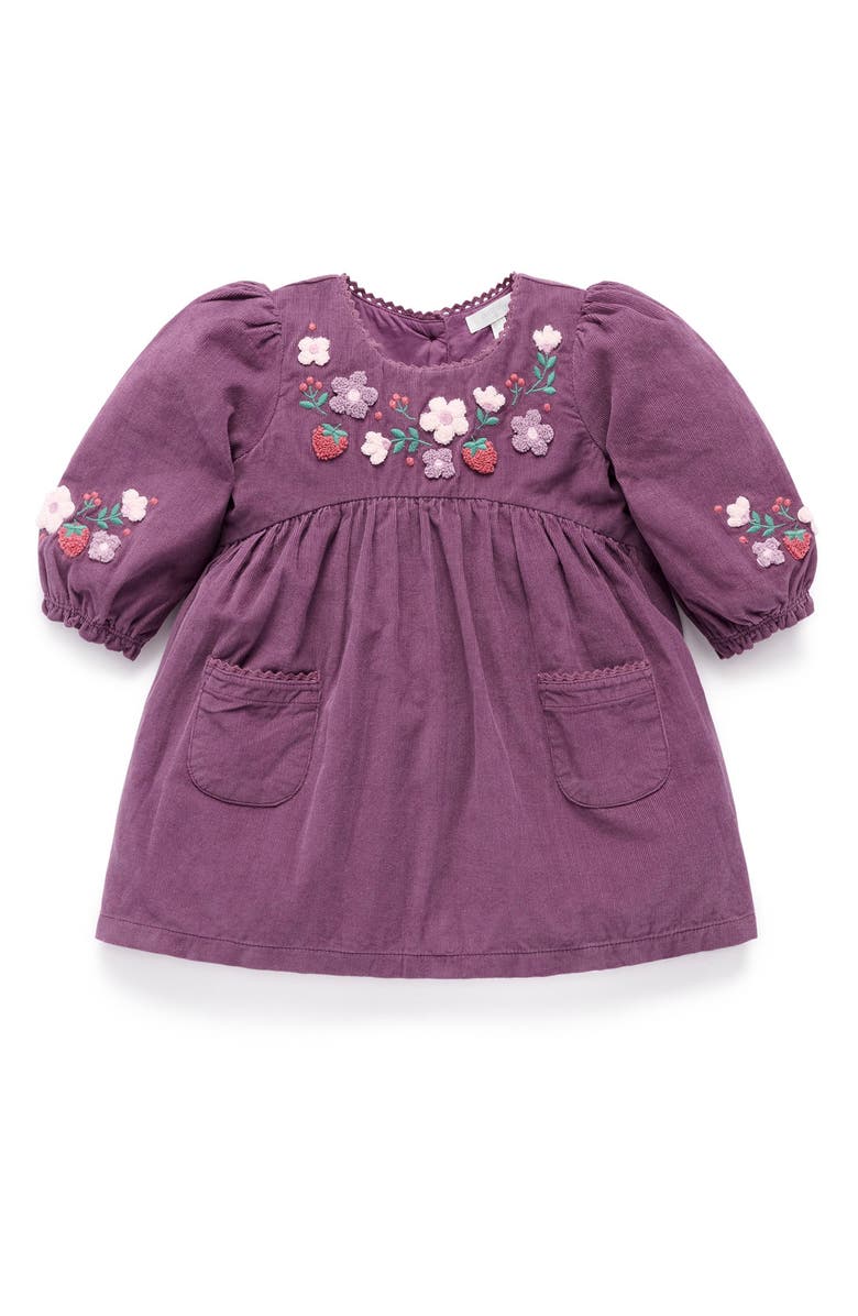 Purebaby Blooms Dress, Main, color, Heather