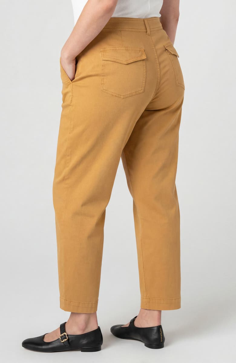 Liverpool Los Angeles Pleated High Waist Ankle Tapered Pants, Alternate, color, Gold Rush