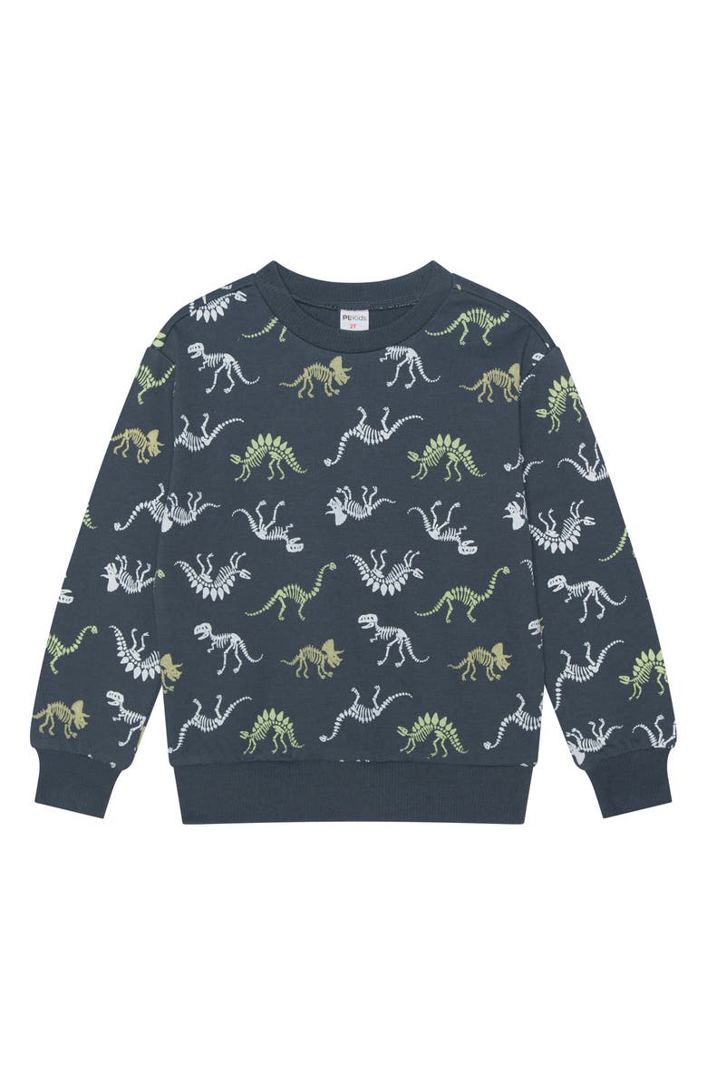 Petit Lem Kids' French Terry Knit Pullover & Shorts Set, Alternate, color, Dark Grey