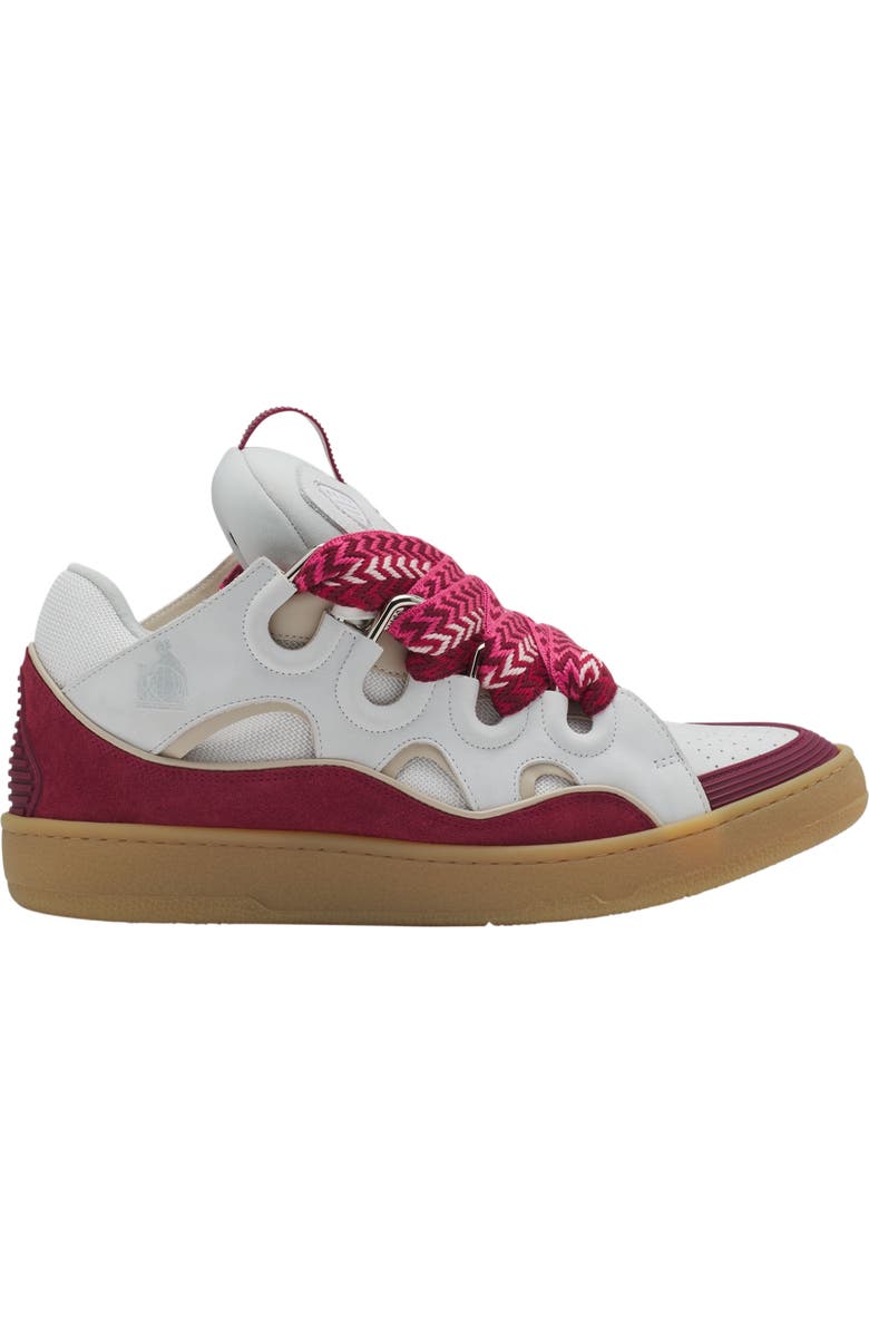 Lanvin Curb Leather Sneakers, Main, color, Green/Pink