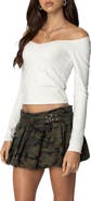 EDIKTED Nattie Off the Shoulder Long Sleeve Top