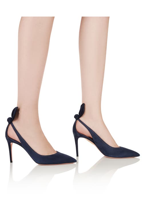 Aquazzura Bow Tie Pointed Toe Pump In Blue