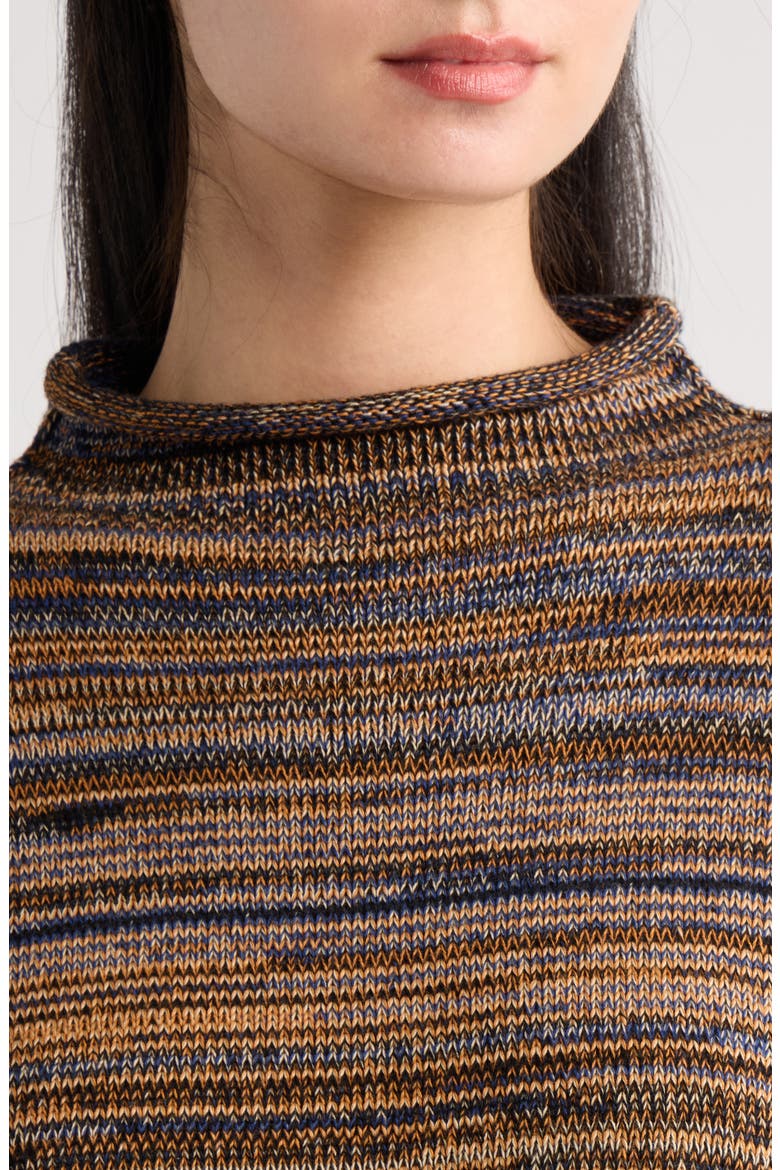 Monterey Rolled Neck Cotton Sweater, Alternate, color, HARVEST