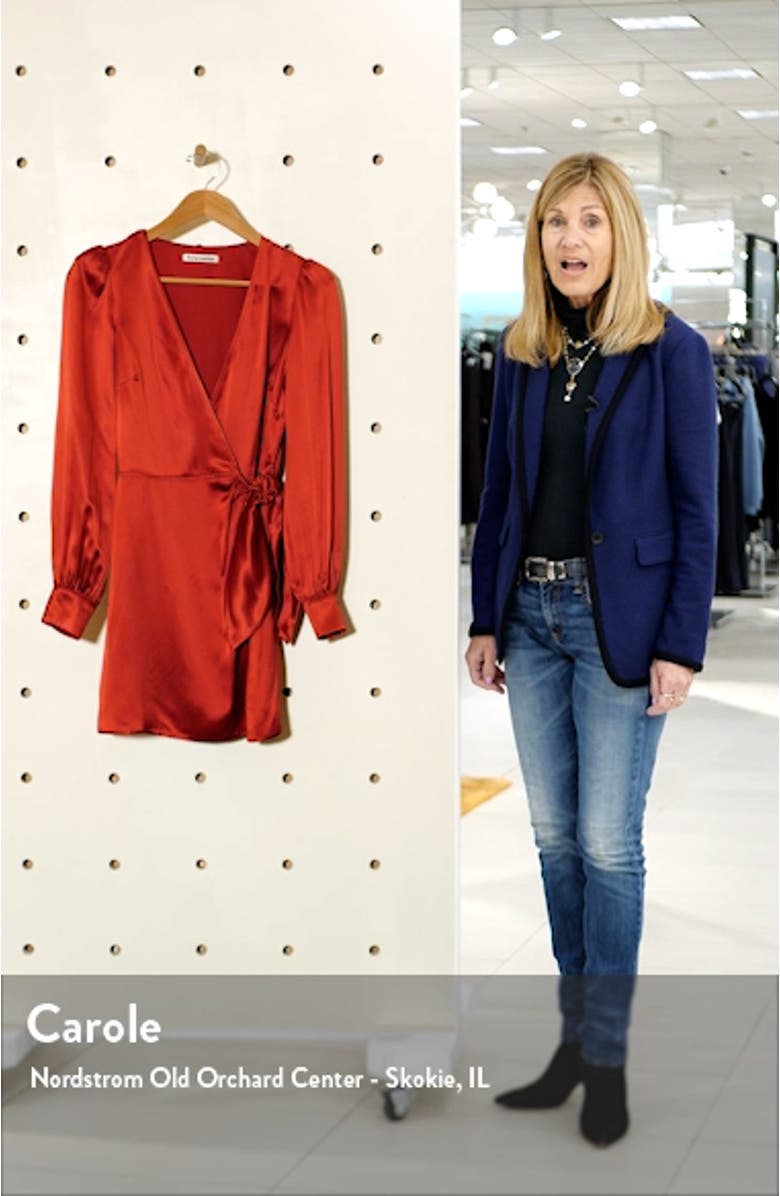 Kenna Silk Long Sleeve Wrap Minidress, sales video thumbnail