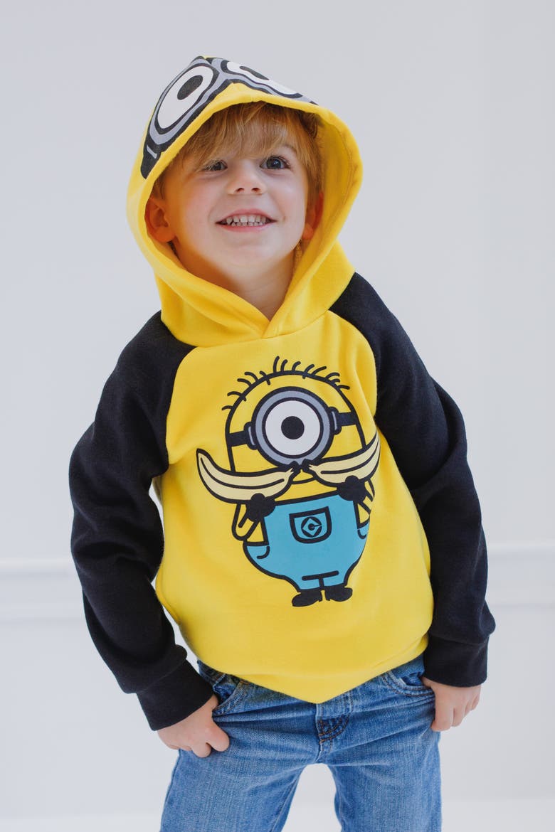 Minions Fleece Hoodie, Alternate, color, Minion Yellow Black