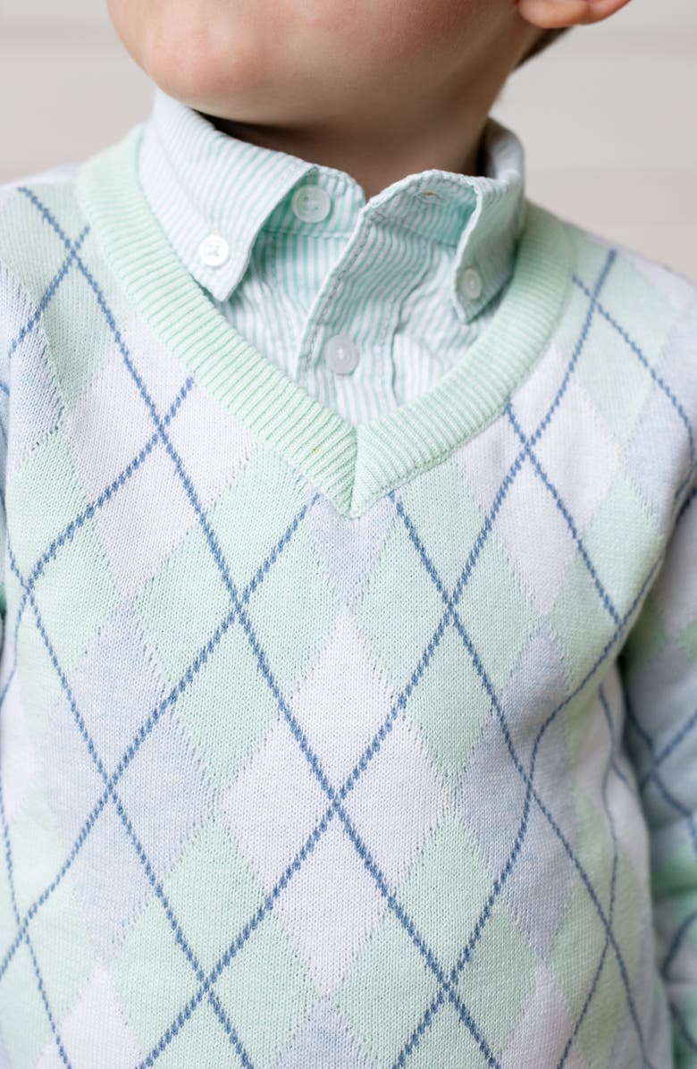 Hope
Henry Boys
Organic Fine Gauge V-Neck Sweater, Kids, Alternate, color, Coastal Cottage Argyle