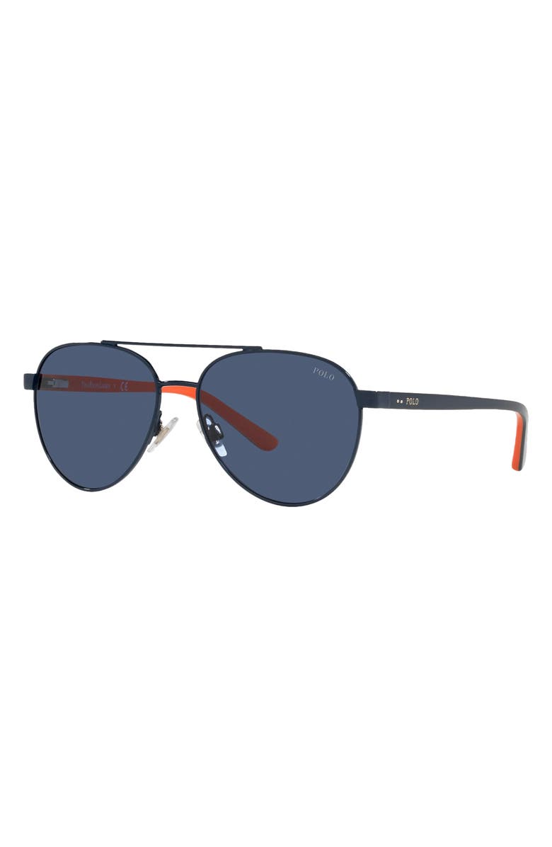 Polo Ralph Lauren 51mm Aviator Sunglasses, Alternate, color, Navy
