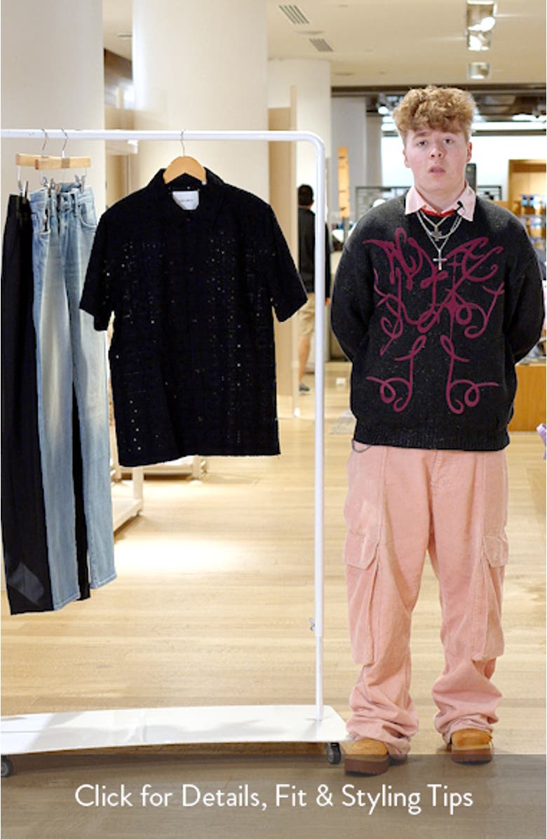 Hector Broderie Anglaise Short Sleeve Button-Up Shirt, sales video thumbnail